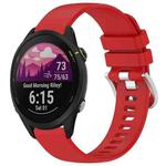 For Garmin Forerunner 255S Music / 255S Liquid Glossy Silver Buckle Silicone Watch Band(Red)