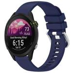 For Garmin Forerunner 255S Music / 255S Liquid Glossy Silver Buckle Silicone Watch Band(Dark Blue)