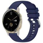 For Garmin Venu 2S Liquid Glossy Silver Buckle Silicone Watch Band(Dark Blue)