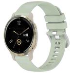 For Garmin Venu 2S Liquid Glossy Silver Buckle Silicone Watch Band(Green)