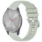 For Garmin Vivomove 3S Liquid Glossy Silver Buckle Silicone Watch Band(Green)