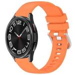 For Samsung Galaxy 6 / 6 Classic Liquid Glossy Silver Buckle Silicone Watch Band(Orange)