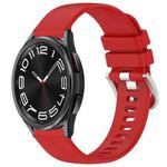 For Samsung Galaxy 6 / 6 Classic Liquid Glossy Silver Buckle Silicone Watch Band(Red)