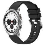 For Samsung Galaxy 4 / 4 Classic Liquid Glossy Silver Buckle Silicone Watch Band(Black)