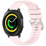 For Samsung Gear Sport Liquid Glossy Silver Buckle Silicone Watch Band(Pink)
