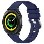 For Samsung Gear Sport Liquid Glossy Silver Buckle Silicone Watch Band(Dark Blue)
