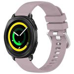 For Samsung Gear Sport Liquid Glossy Silver Buckle Silicone Watch Band(Purple)