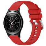 For Samsung Gear S2 Classic Liquid Glossy Silver Buckle Silicone Watch Band(Red)