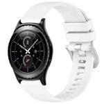 For Samsung Gear S2 Classic Liquid Glossy Silver Buckle Silicone Watch Band(White)