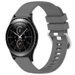 For Samsung Gear S2 Classic Liquid Glossy Silver Buckle Silicone Watch Band(Gray)