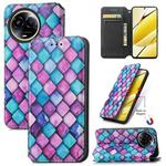 For Realme 11 5G Global CaseNeo Colorful Magnetic Leather Phone Case(Purple Scales)