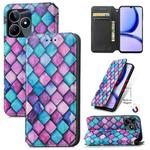 For Realme C53 CaseNeo Colorful Magnetic Leather Phone Case(Purple Scales)