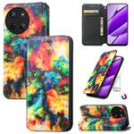 For Realme 11 4G Global CaseNeo Colorful Magnetic Leather Phone Case(Colorful Cloud)