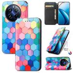 For Realme 12 Pro CaseNeo Colorful Magnetic Leather Phone Case(Colored Squares)