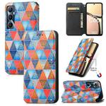 For Realme C65 CaseNeo Colorful Magnetic Leather Phone Case(Rhombus Mandala)