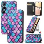 For Realme C65 CaseNeo Colorful Magnetic Leather Phone Case(Purple Scales)