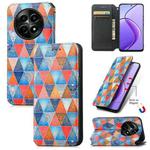 For  Realme 12 CaseNeo Colorful Magnetic Leather Phone Case(Rhombus Mandala)