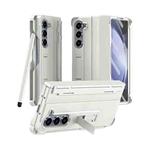 For Samsung Galaxy Z Fold5 5G Diamond Case-film Integral Hinge Shockproof Phone Case with Pen(White)