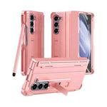 For Samsung Galaxy Z Fold5 5G Diamond Case-film Integral Hinge Shockproof Phone Case with Pen(Pink)
