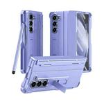 For Samsung Galaxy Z Fold5 5G Diamond Case-film Integral Hinge Shockproof Phone Case with Pen(Purple)
