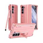 For Samsung Galaxy Z Fold6 5G Diamond Case-film Integral Hinge Shockproof Phone Case with Pen(Pink)