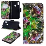 3D Colored Drawing Pattern Horizontal Flip Leather Case for Huawei Y6 / Y6 Pro, with Holder & Card Slots & Wallet(Green Butterfly)