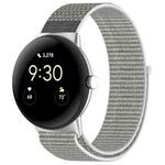 For Google Pixel Watch 2 Nylon Braided Watch Band(Gray White)