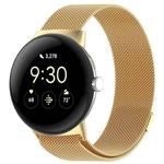 For Google Pixel Watch 2 Milan Magnetic Steel Mesh Watch Band(Gold)