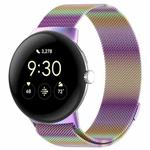 For Google Pixel Watch 2 Milan Magnetic Steel Mesh Watch Band(Colorful)