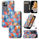For vivo S18 Pro CaseNeo Colorful Magnetic Leather Phone Case(Rhombus Mandala)