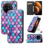 For vivo X100 CaseNeo Colorful Magnetic Leather Phone Case(Purple Scales)