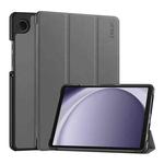 For Samsung Galaxy Tab A9 8.7 ENKAY Tri-fold Custer Texture Leather Smart Tablet Case(Grey)