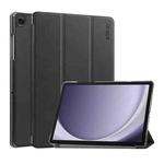 For Samsung Galaxy Tab A9+ 11.0 ENKAY Tri-fold Custer Texture Leather Smart Tablet Case(Black)