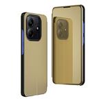 For Redmi Note 14 4G 163.25mm Plated Mirror Horizontal Flip Leather Phone Case with Holder(Gold)