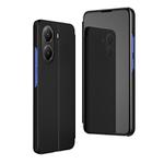 For Xiaomi  Poco X7 Pro Plated Mirror Horizontal Flip Leather Phone Case with Holder(Black)