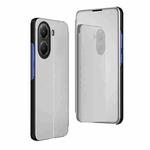 For Xiaomi  Poco X7 Pro Plated Mirror Horizontal Flip Leather Phone Case with Holder(Silver)