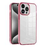 For iPhone 15 Pro Max Ice Color Clear PC Hybrid TPU Phone Case(Pink)