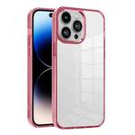 For iPhone 14 Pro Max Ice Color Clear PC Hybrid TPU Phone Case(Pink)
