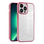 For iPhone 13 Pro Max Ice Color Clear PC Hybrid TPU Phone Case(Pink)