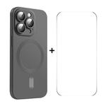 For iPhone 15 Pro Max ENKAY MagSafe Matte TPU Phone Case with Lens Film & Screen Glass Film(Dark Grey)