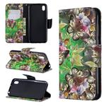 3D Colored Drawing Pattern Horizontal Flip Leather Case for Huawei Y7 / Y7 Prime 2019, with Holder & Card Slots & Wallet(Green Butterfly)