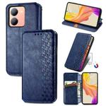 For vivo Y78 Cubic Grid Pressed Magnetic Leather Phone Case(Blue)