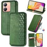 For vivo Y78 Cubic Grid Pressed Magnetic Leather Phone Case(Green)