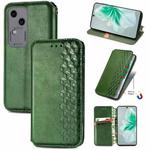 For vivo S18 Cubic Grid Pressed Magnetic Leather Phone Case(Green)