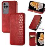 For vivo S18 Pro Cubic Grid Pressed Magnetic Leather Phone Case(Red)