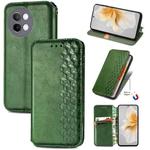 For vivo S18e Cubic Grid Pressed Magnetic Leather Phone Case(Green)