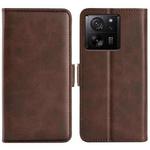 For Xiaomi 13T Dual-side Magnetic Buckle Horizontal Flip Leather Phone Case(Brown)