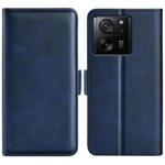 For Xiaomi 13T Dual-side Magnetic Buckle Horizontal Flip Leather Phone Case(Dark Blue)