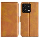 For Xiaomi Redmi Note 13 5G Dual-side Magnetic Buckle Horizontal Flip Leather Phone Case(Yellow)