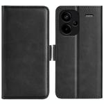 For Xiaomi Redmi Note 13 Pro+ Dual-side Magnetic Buckle Horizontal Flip Leather Phone Case(Black)